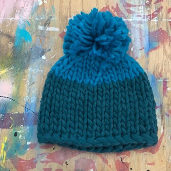 NWT Free People Cozy Up Pom Pom Color Block Beanie